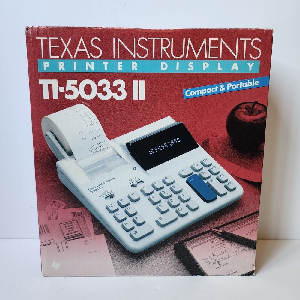Vintage Texas Instruments TI-5033 II 10 Digit Printer Display Calculator NOS